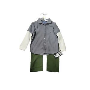 DKNY Boys 2 Piece Set- pants and button up shirt - 4T‎ NWT